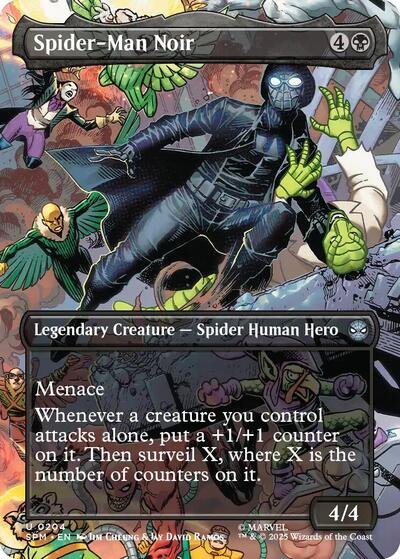 Spider-Man Noir (Borderless) Foil SPM #204 (Near Mint Uncommon) Magic: The Gathering: Marvel's Spider-Man