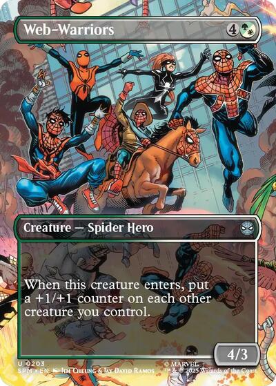 Web-Warriors (Borderless) Foil SPM #203 (Near Mint Uncommon) Magic: The Gathering: Marvel's Spider-Man