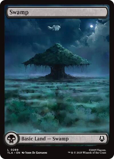 Swamp 0289 TLA #289 (Near Mint Land) Magic: The Gathering: Avatar: The Last Airbender