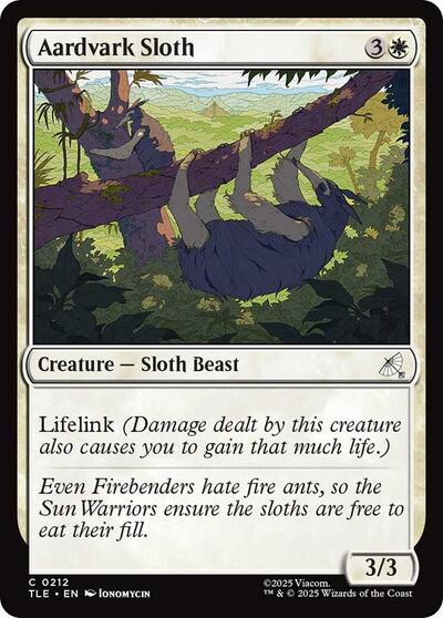Aardvark Sloth 0212 TLE #212 (Near Mint Common) Magic: The Gathering: Avatar: The Last Airbender: Eternal-Legal