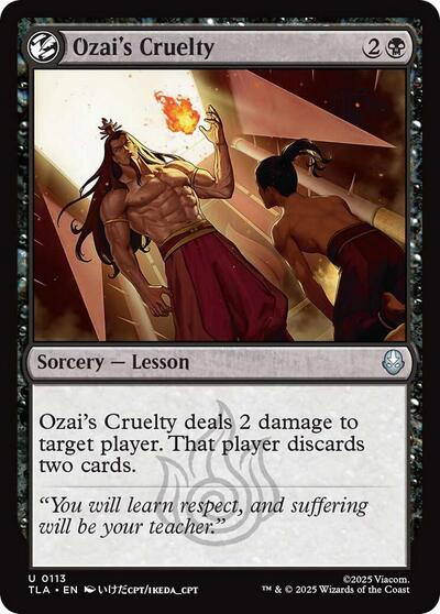 Ozais Cruelty TLA #113 (Near Mint Uncommon) Magic: The Gathering: Avatar: The Last Airbender