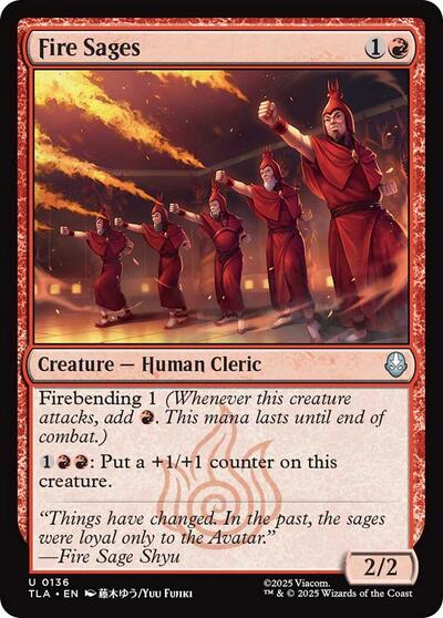 Fire Sages TLA #136 (Near Mint Uncommon) Magic: The Gathering: Avatar: The Last Airbender