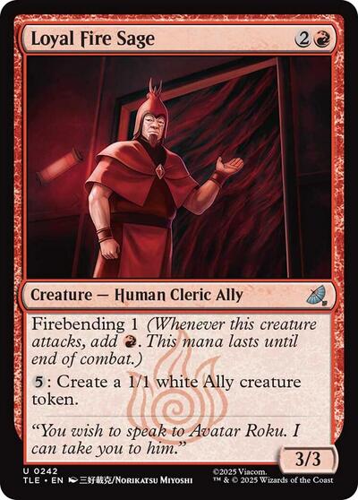 Loyal Fire Sage TLE #242 (Near Mint Uncommon) Magic: The Gathering: Avatar: The Last Airbender: Eternal-Legal