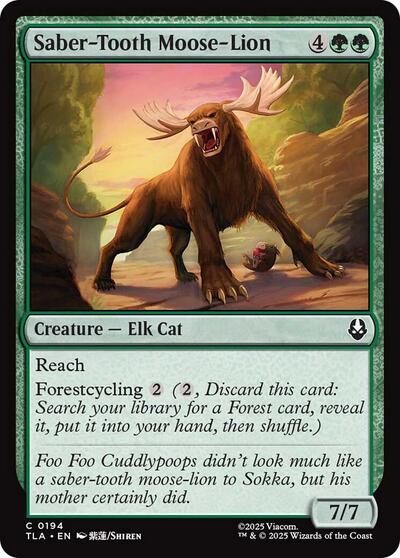 Saber Tooth Moose Lion TLA #194 (Near Mint Common) Magic: The Gathering: Avatar: The Last Airbender