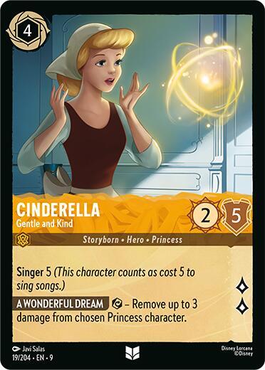 Cinderella - Gentle and Kind 9 #19/204 (Near Mint Uncommon) Disney Lorcana: Fabled