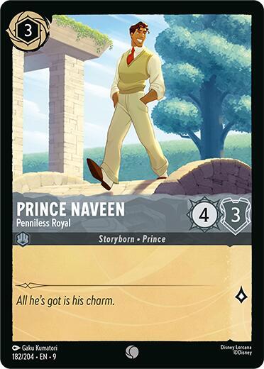 Prince Naveen - Penniless Royal 9 #182/204 (Near Mint Common) Disney Lorcana: Fabled