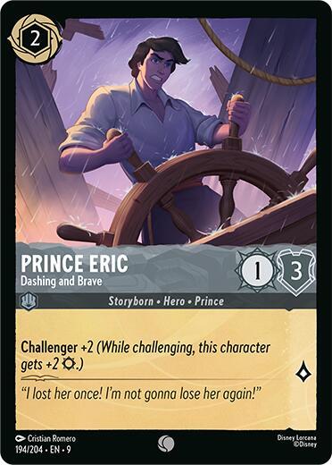 Prince Eric - Dashing and Brave 9 #194/204 (Near Mint Common) Disney Lorcana: Fabled