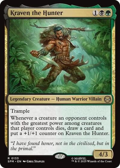 Kraven the Hunter SPM #133 (Near Mint Rare) Magic: The Gathering: Marvel's Spider-Man
