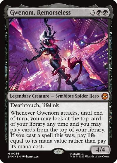 Gwenom, Remorseless Foil SPM #56 (Near Mint Mythic Rare) Magic: The Gathering: Marvel's Spider-Man
