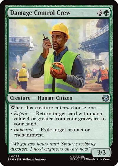 Damage Control Crew SPM #99 (Near Mint Uncommon) Magic: The Gathering: Marvel's Spider-Man