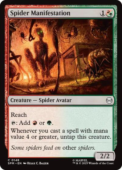 Spider Manifestation Foil SPM #148 (Near Mint Common) Magic: The Gathering: Marvel's Spider-Man