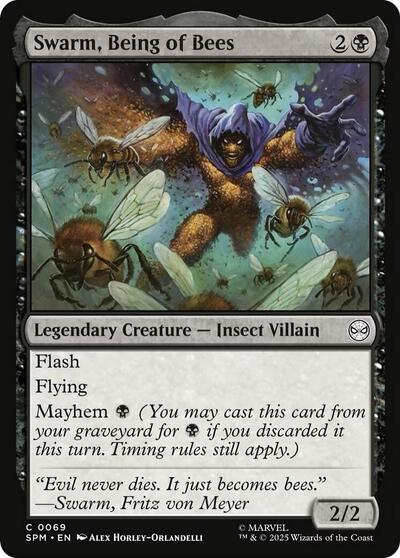 Swarm, Being of Bees SPM #69 (Near Mint Common) Magic: The Gathering: Marvel's Spider-Man