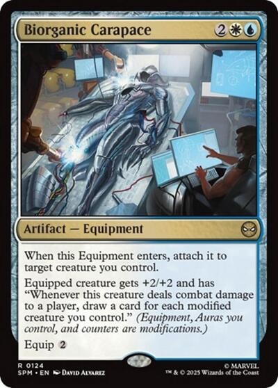 Biorganic Carapace SPM #124 (Near Mint Rare) Magic: The Gathering: Marvel's Spider-Man