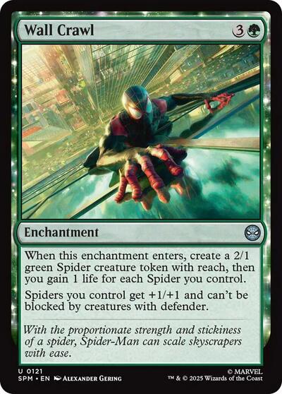 Wall Crawl Foil SPM #121 (Near Mint Uncommon) Magic: The Gathering: Marvel's Spider-Man