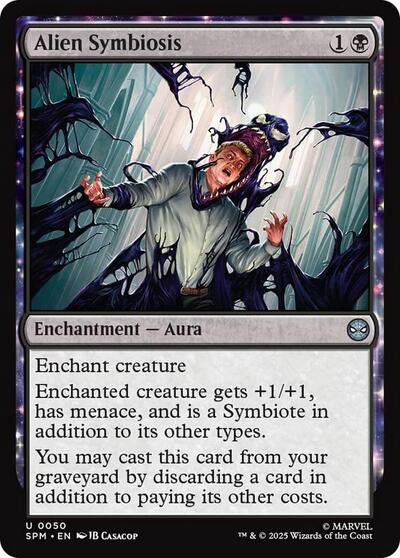 Alien Symbiosis Foil SPM #50 (Lightly Played Uncommon) Magic: The Gathering: Marvel's Spider-Man