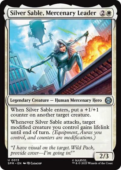 Silver Sable, Mercenary Leader Foil SPM #13 (Near Mint Uncommon) Magic: The Gathering: Marvel's Spider-Man