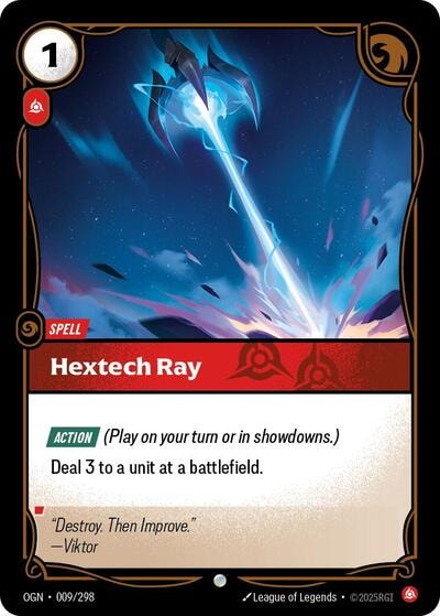 Hextech Ray Foil OGN #009/298 (Near Mint Common) Riftbound: League of Legends Trading Card Game: Origins