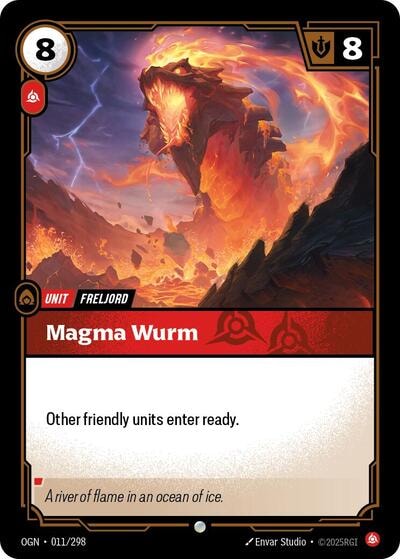Magma Wurm Foil OGN #011/298 (Near Mint Common) Riftbound: League of Legends Trading Card Game: Origins