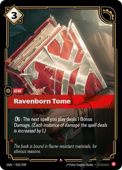Ravenborn Tome Foil OGN #032/298 (Near Mint Rare) Riftbound: League of Legends Trading Card Game: Origins
