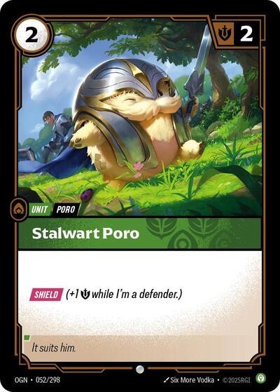 Stalwart Poro Foil OGN #052/298 (Near Mint Common) Riftbound: League of Legends Trading Card Game: Origins
