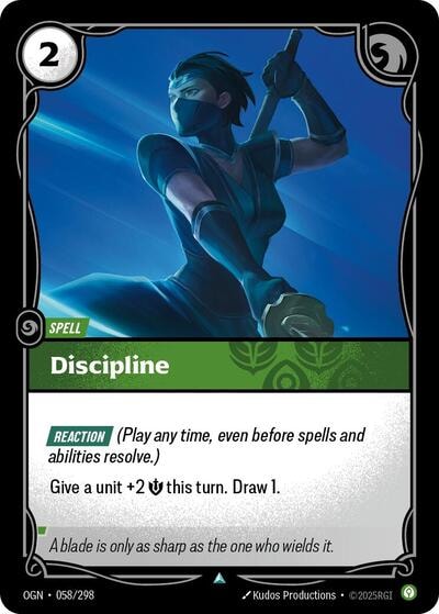 Discipline Foil OGN #058/298 (Near Mint Uncommon) Riftbound: League of Legends Trading Card Game: Origins