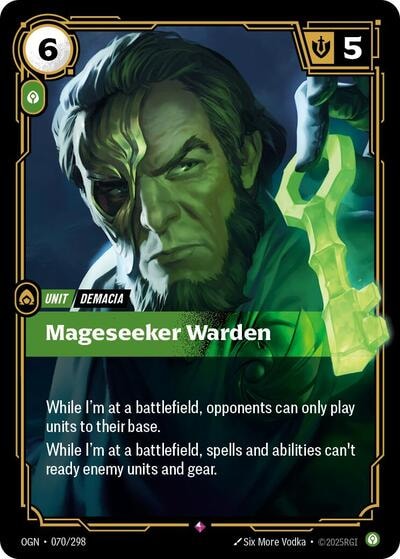 Mageseeker Warden Foil OGN #070/298 (Near Mint Rare) Riftbound: League of Legends Trading Card Game: Origins