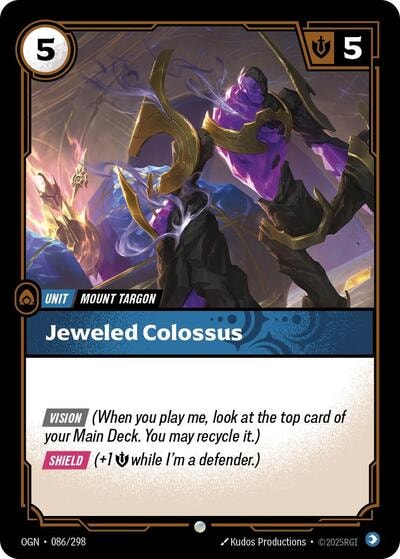 Jeweled Colossus Foil OGN #086/298 (Near Mint Common) Riftbound: League of Legends Trading Card Game: Origins