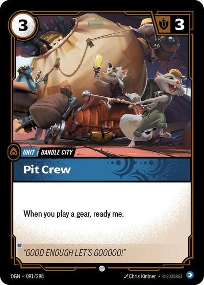 Pit Crew Foil OGN #091/298 (Near Mint Common) Riftbound: League of Legends Trading Card Game: Origins