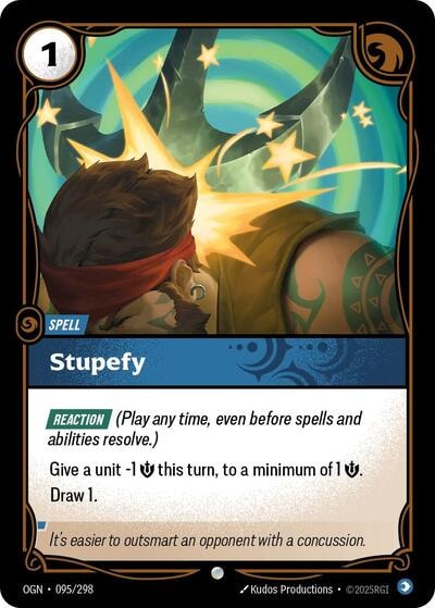 Stupefy Foil OGN #095/298 (Near Mint Common) Riftbound: League of Legends Trading Card Game: Origins