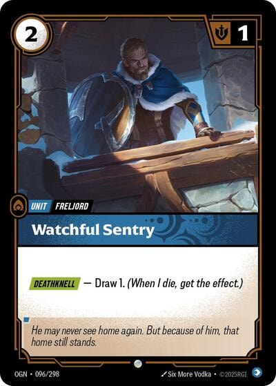 Watchful Sentry Foil OGN #096/298 (Near Mint Common) Riftbound: League of Legends Trading Card Game: Origins