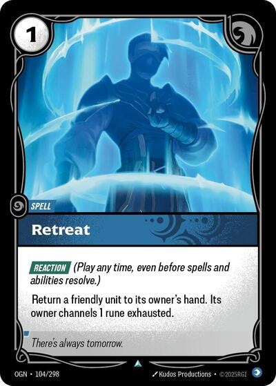 Retreat Foil OGN #104/298 (Near Mint Uncommon) Riftbound: League of Legends Trading Card Game: Origins