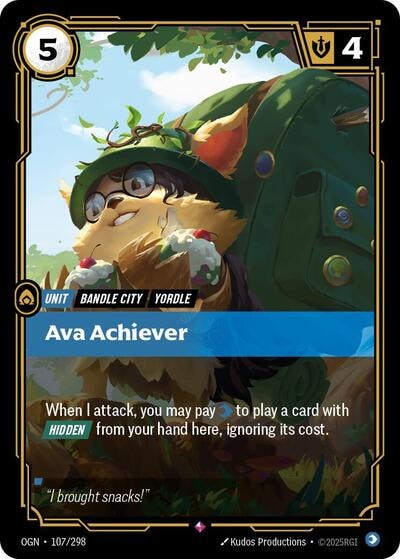Ava Achiever Foil OGN #107/298 (Near Mint Rare) Riftbound: League of Legends Trading Card Game: Origins