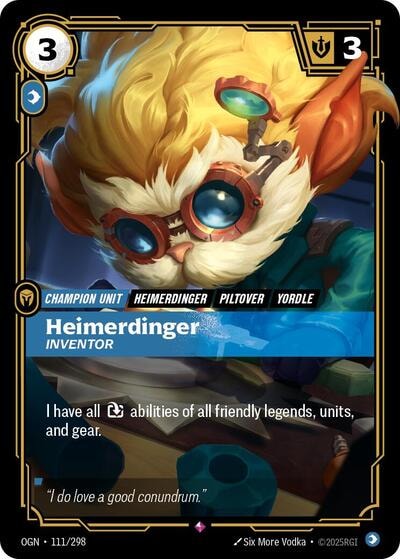 Heimerdinger - Inventor Foil OGN #111/298 (Near Mint Rare) Riftbound: League of Legends Trading Card Game: Origins