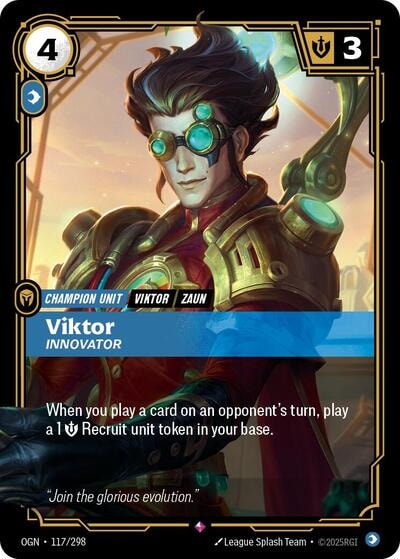 Viktor - Innovator Foil OGN #117/298 (Near Mint Rare) Riftbound: League of Legends Trading Card Game: Origins