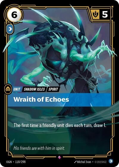 Wraith of Echoes Foil OGN #118/298 (Near Mint Rare) Riftbound: League of Legends Trading Card Game: Origins