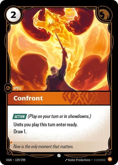 Confront Foil OGN #129/298 (Near Mint Common) Riftbound: League of Legends Trading Card Game: Origins