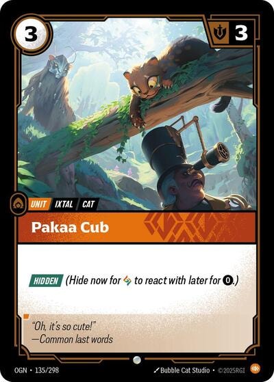 Pakaa Cub Foil OGN #135/298 (Near Mint Common) Riftbound: League of Legends Trading Card Game: Origins