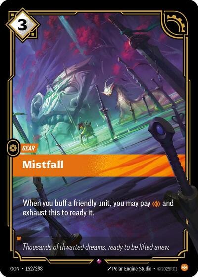 Mistfall Foil OGN #152/298 (Near Mint Rare) Riftbound: League of Legends Trading Card Game: Origins