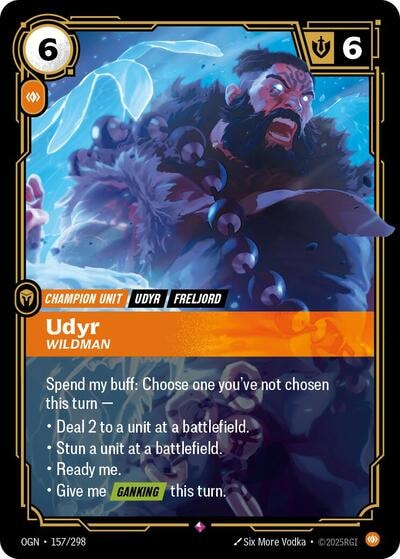 Udyr - Wildman Foil OGN #157/298 (Near Mint Rare) Riftbound: League of Legends Trading Card Game: Origins