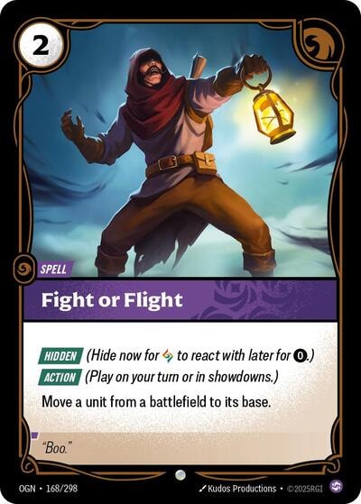Fight or Flight Foil OGN #168/298 (Near Mint Common) Riftbound: League of Legends Trading Card Game: Origins