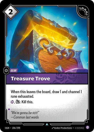 Treasure Trove Foil OGN #186/298 (Near Mint Uncommon) Riftbound: League of Legends Trading Card Game: Origins