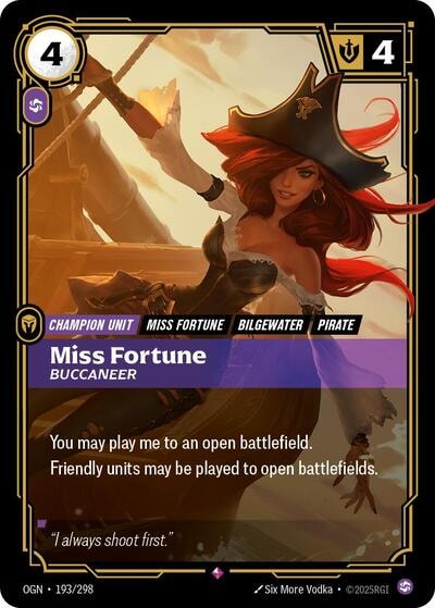 Miss Fortune - Buccaneer Foil OGN #193/298 (Near Mint Rare) Riftbound: League of Legends Trading Card Game: Origins