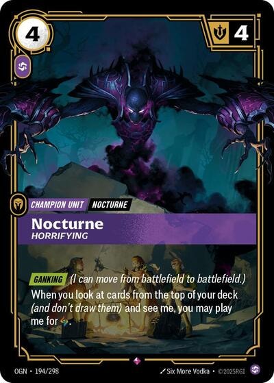 Nocturne - Horrifying Foil OGN #194/298 (Near Mint Rare) Riftbound: League of Legends Trading Card Game: Origins