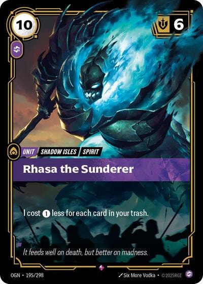 Rhasa the Sunderer Foil OGN #195/298 (Near Mint Rare) Riftbound: League of Legends Trading Card Game: Origins
