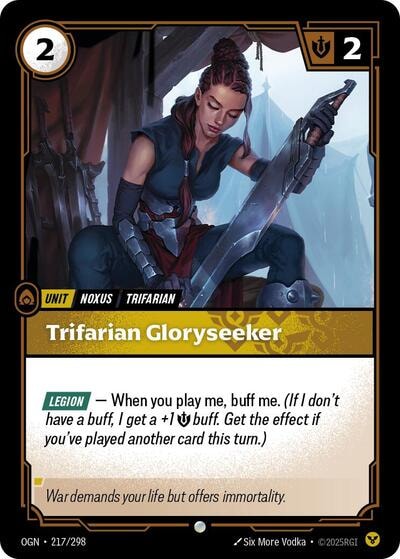 Trifarian Gloryseeker Foil OGN #217/298 (Near Mint Common) Riftbound: League of Legends Trading Card Game: Origins