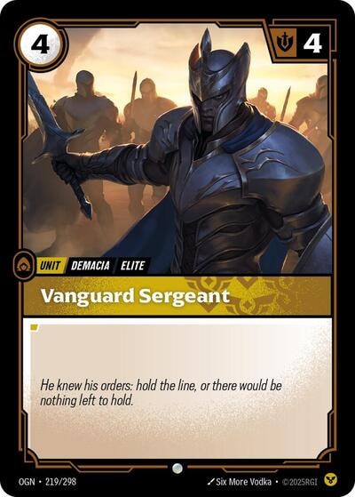 Vanguard Sergeant Foil OGN #219/298 (Near Mint Common) Riftbound: League of Legends Trading Card Game: Origins