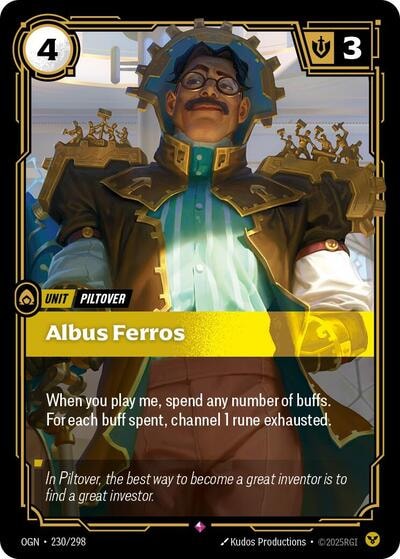 Albus Ferros Foil OGN #230/298 (Near Mint Rare) Riftbound: League of Legends Trading Card Game: Origins