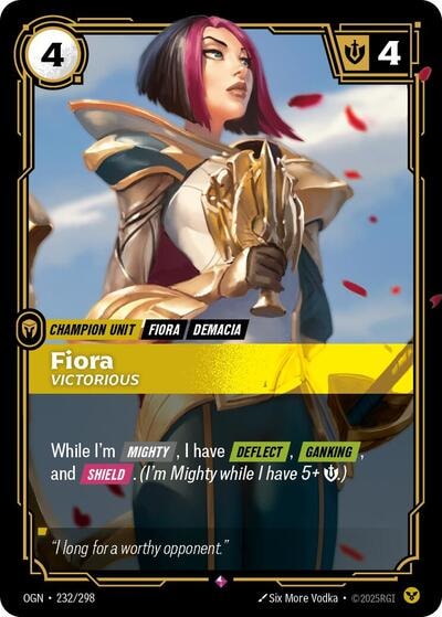 Fiora - Victorious Foil OGN #232/298 (Near Mint Rare) Riftbound: League of Legends Trading Card Game: Origins