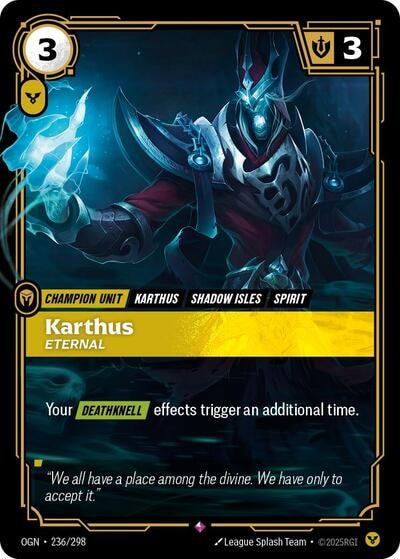 Karthus - Eternal Foil OGN #236/298 (Near Mint Rare) Riftbound: League of Legends Trading Card Game: Origins