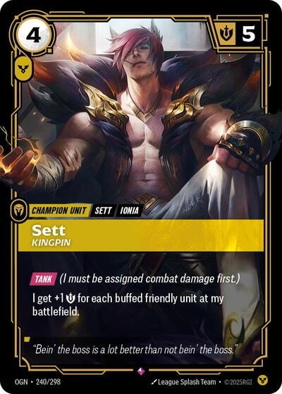 Sett - Kingpin Foil OGN #240/298 (Near Mint Rare) Riftbound: League of Legends Trading Card Game: Origins